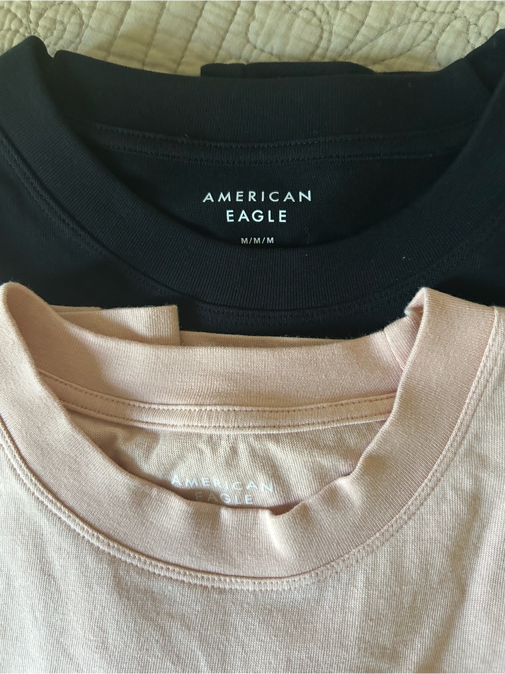 Lot of 2 American Eagle Outfitters Women’s Crewneck Tee - Black & Blush